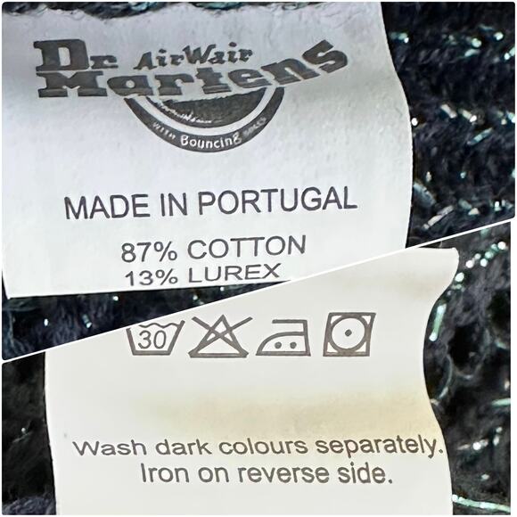 Agyness Deyn Dr. Martens Blue Metallic Knit Pullover Sweater S Cotton New Small - Picture 9 of 10